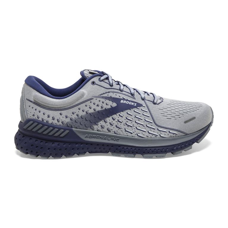 Brooks Adrenaline GTS 21 Men's Road Running Shoes - Grey/Tradewinds/Deep Cobalt (06581-OSXB)